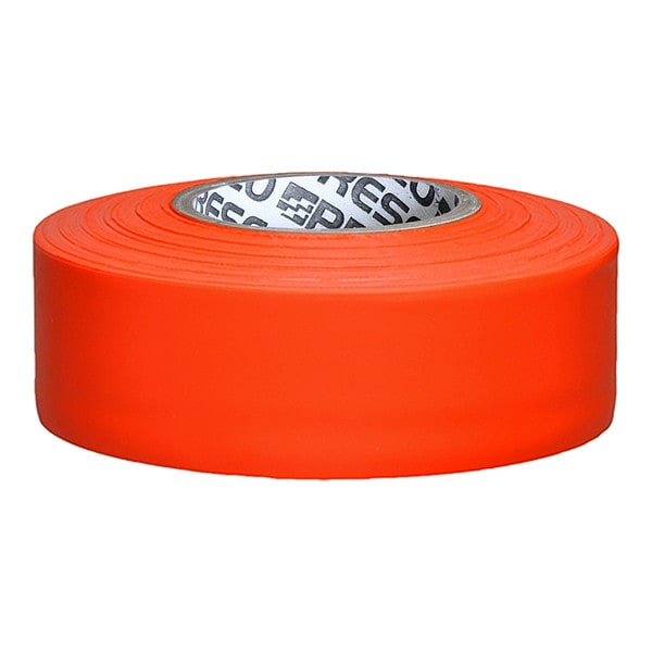 Zoro Select Flagging Tape, No Legend, Fluorescent Orange, 1 3/16 in Wide x 150 ft Length, Vinyl, 4.5 mil - TFOG-200