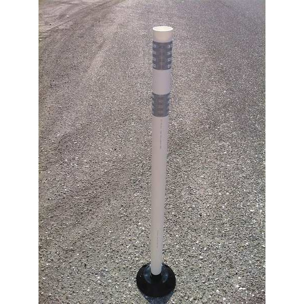 Zoro Select Delineator Post, HDPE, High-Intensity Prismatic, 48" Height, 48" Length, 2 lb, White - 04-48-WWG