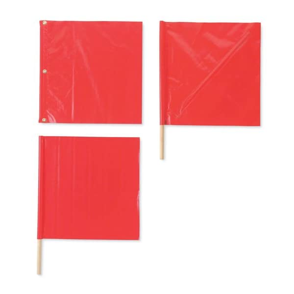 Zoro Select Handheld Warning Flag, Vinyl, 18 in Height, 18" Length, Fluorescent Orange - 8AE39