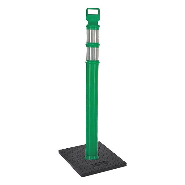 Zoro Select Delineator Post, High-Density Polyethylene (HDPE), High-Intensity Prismatic, 45 in Height, 1.5 lb - 03-747GRBCG