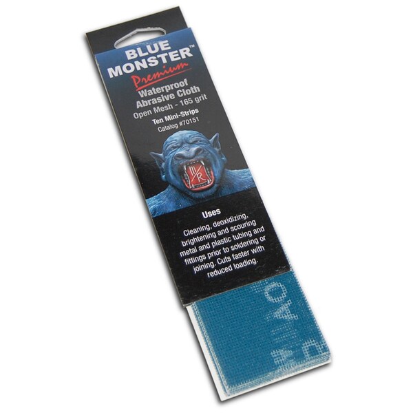 Blue Monster Mill Rose Blue Monster 8 in. L X 2 in. W Aluminum Oxide 165 Grit Medium Open Mesh Abrasive Cloth - 70151