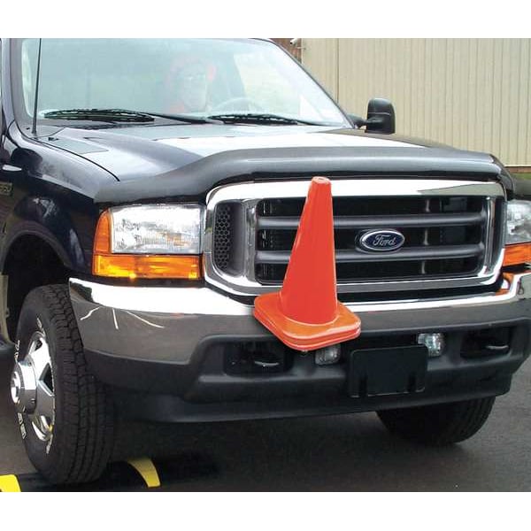 Zoro Select Vertical Mount Cone Holder, Carbon Steel, 22 in Height, 6 7/8 in Length, 2.25 lb, Silver - TCH10V