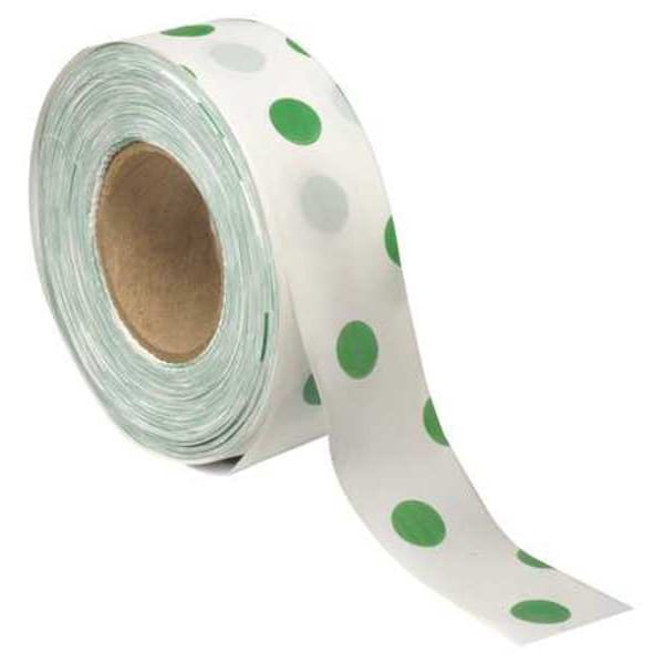 Zoro Select Flagging Tape, No Legend, Green/White, 1 3/16 in Wide x 300 ft Length, Vinyl, 2 mil - PDWG-200