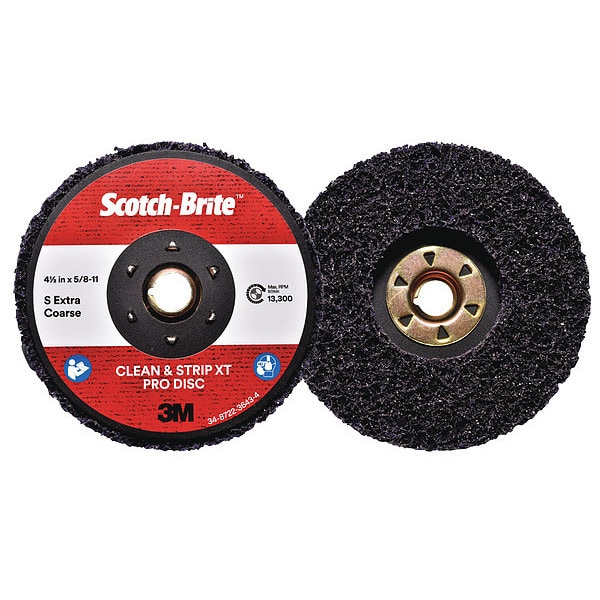 Scotch-Brite 4.5" dia. Purple 100 grit Extra Coarse Silicon Carbide Quick Change Disc - 61500303088
