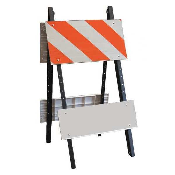 Zoro Select STEELCADE BARRICADE TYPE I 12/8 HI T, High-Intensity Prismatic, 41 in Height, Orange/White - 97-03-001-01