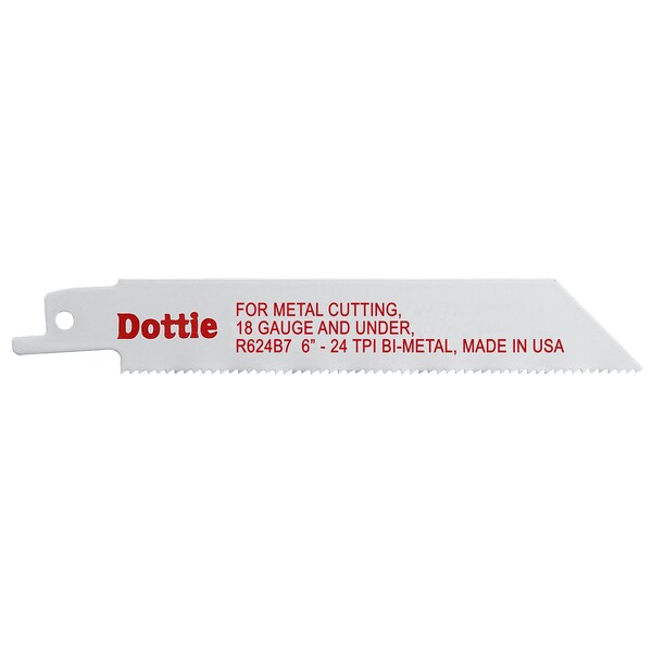 Dottie 6" L x Metal Cutting, 18 Gauge and Under Cutting Reciprocating Saw Blade - R624B7