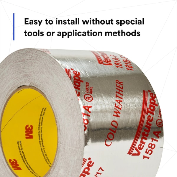 3M VentureTape UL181A-P Foil Tape, 3 IN x 60 Yards, 1581-G076 - 7100043929