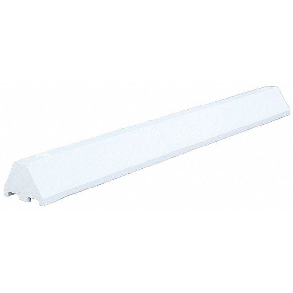 Plastics R Unique Parking Blocks, 4 in Height, 4 ft Length, Ultra White - ULTRA4648PBW-SPIKES