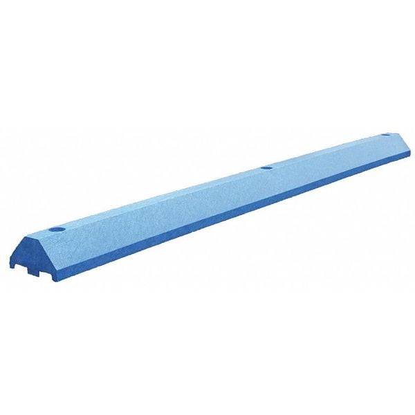 Plastics R Unique Parking Blocks, 3 in Height, 6 ft Length, Ultra Blue - ULTRA3672PBBL-SPIKES