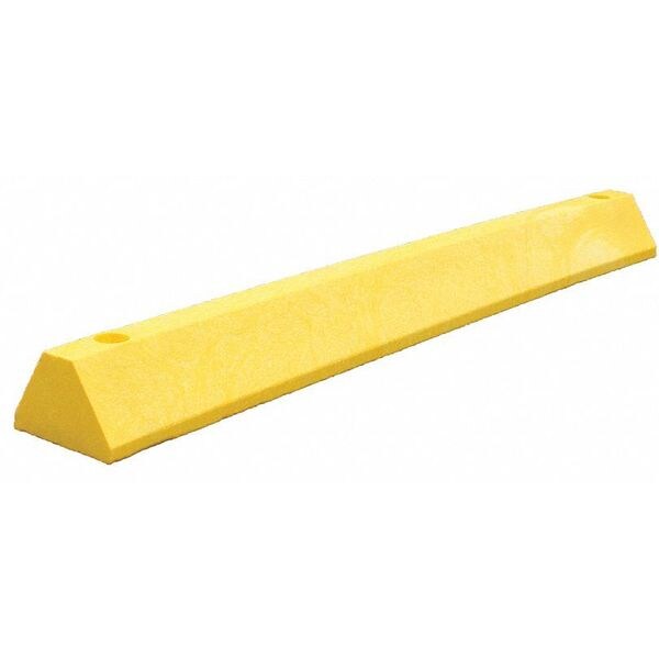 Plastics R Unique Parking Block, Standard, 4 ft., Yellow, Lags - S4PBYTRUE-LAGS