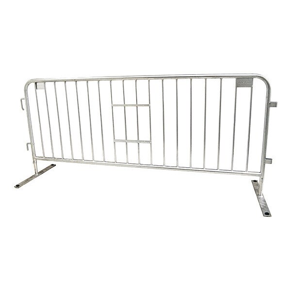 Tensabarrier Barricade, Steel, Not Retroreflective, 43 in Height, 96 in Length, 44 lb, Silver - 8004