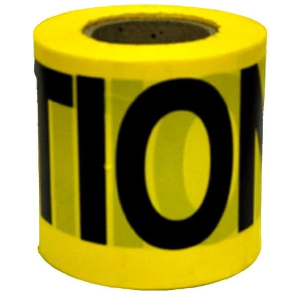 C.H. Hanson Barricade Safety Tape, 300 ft L, 3 in W, Yellow, Polyethylene - 16100