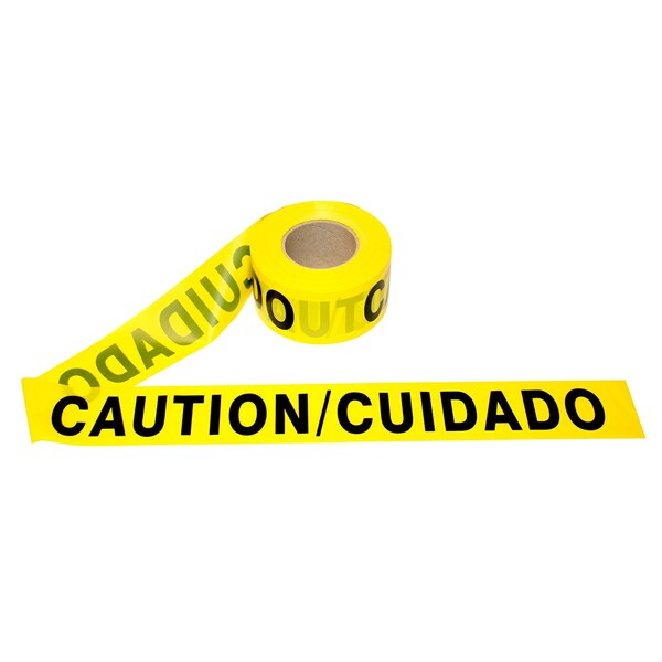 Cordova Barricade Tape, CAUTION/CUIDADO, 2.0 Mil Thick, 12PK - T20103