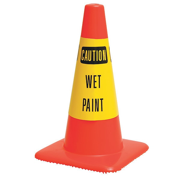 Rockford Silk Screen Process Traffic Cone Collar, Waterproof Cloth Vinyl, 10 1/2 in Height, 0.5 lb, Yellow - CS-15