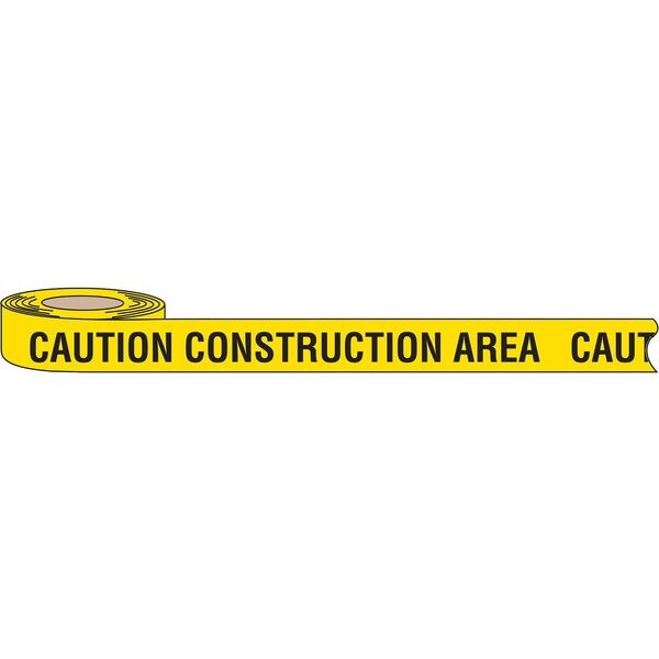 Zoro Select Barricade Tape, Caution Construction Area, Yellow, 3 in Wide x 1,000 ft Length, Polyethylene, 3 mil - 91453