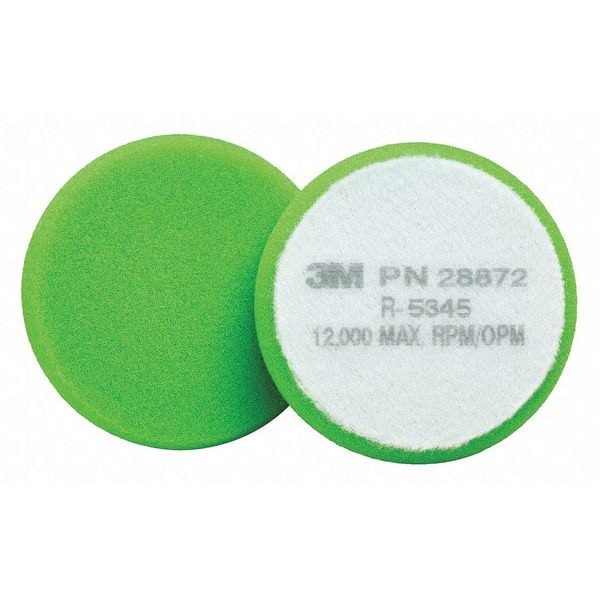 3M Buffing Pad Flat Face 28872, 3-1/2in, Green Foam, 50/pk - 28872