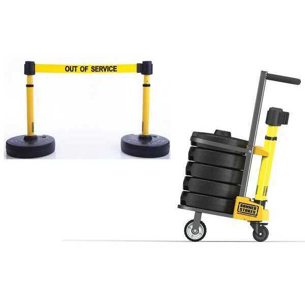 Banner Stakes PLUS Barricade, Yellow, Out of Service - PL4006