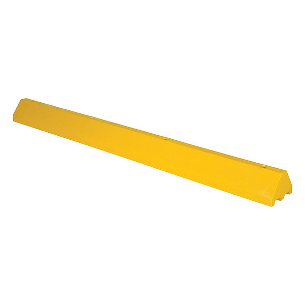 Vestil Truck Stop, Plastic, 7 in Height, 96 in Length, Yellow - CS-TB96-Y