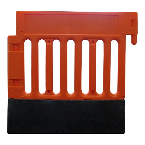 Zoro Select Pedestrian Barricade, Polyethylene, 51 lb, Orange - CSP-SW38-O-ADA35B