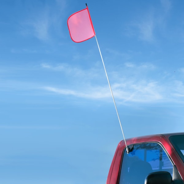 Safetywhips Warning Whip Light Duty Whip with Flag, White Whip, Orange Flag, Yellow Reflective X, 36 Length - LWW03-SXY