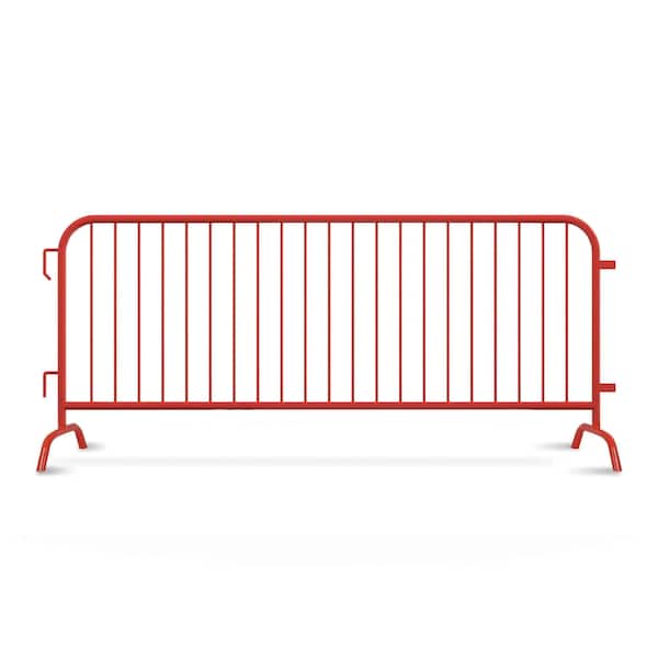 Angry Bull Barricades Steel Barricade, Hot-Dipped Galvanized Steel, 44 in. Height, 8.5 ft. Length, Red - AC-HDX85-BR-RD
