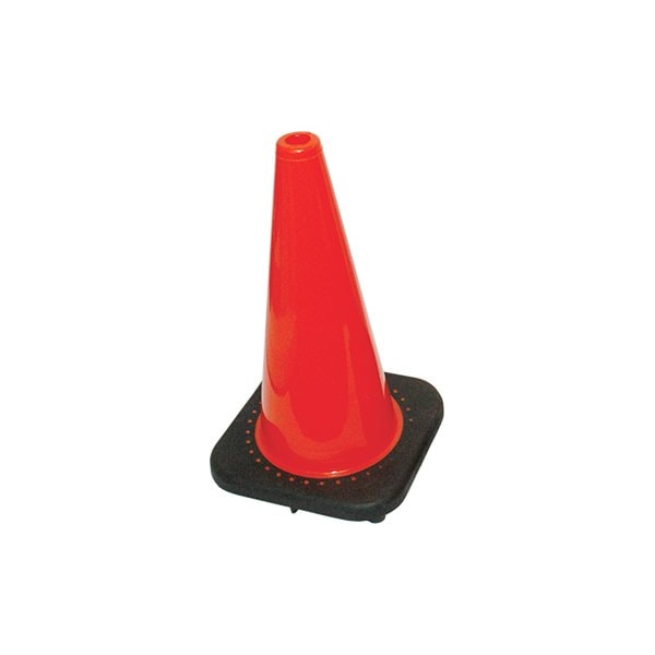 The Brush Man 18 in. Vinyl Trafffic Cone, Orange with Black Base - TRAFFIC-CONE 18