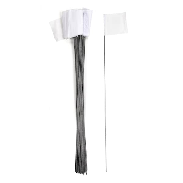 Mutual Industries 4" X 5" X 30" Wire White Flags, 1000C - 15901-10-4