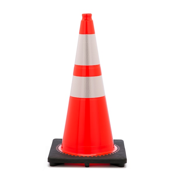 Mutual Industries Traffic Cone, Plastic, 28 Inch Height, 12 Inch Length, 10 pounds, Orange - 17722-128-10