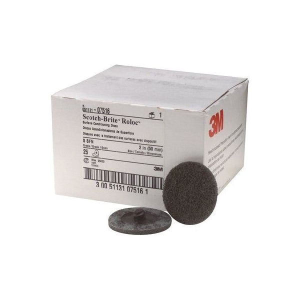 3M Scotch-Brite Roloc Surface Conditioning Disc TR 07516, 2 inxNH S SFN5, 25PK - 7000028509
