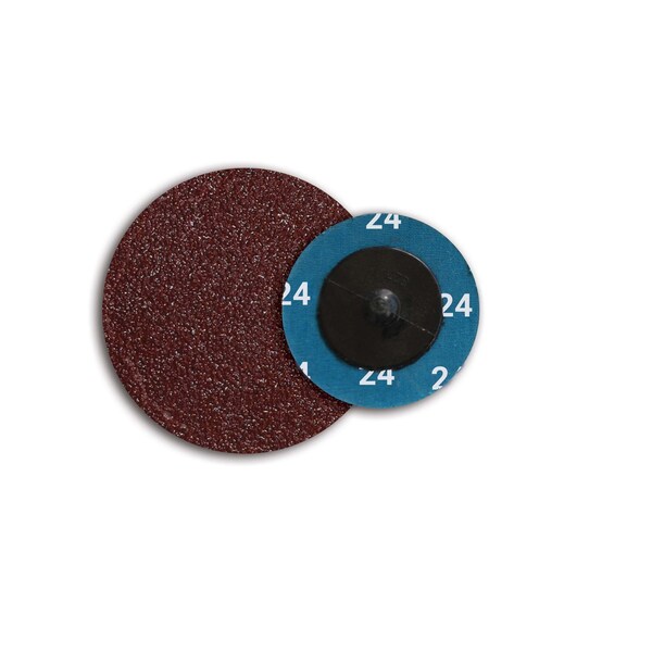 Continental Abrasives 3" 24 Grit Aluminum Oxide Cloth Reinforced Quick Change Style Disc - Q-A3024