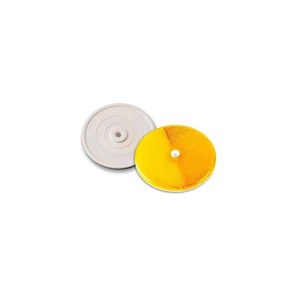 Tapco 102222 3-1/4" Amber Centermount Reflector, Plastic Backplate, RT-90A - 102222