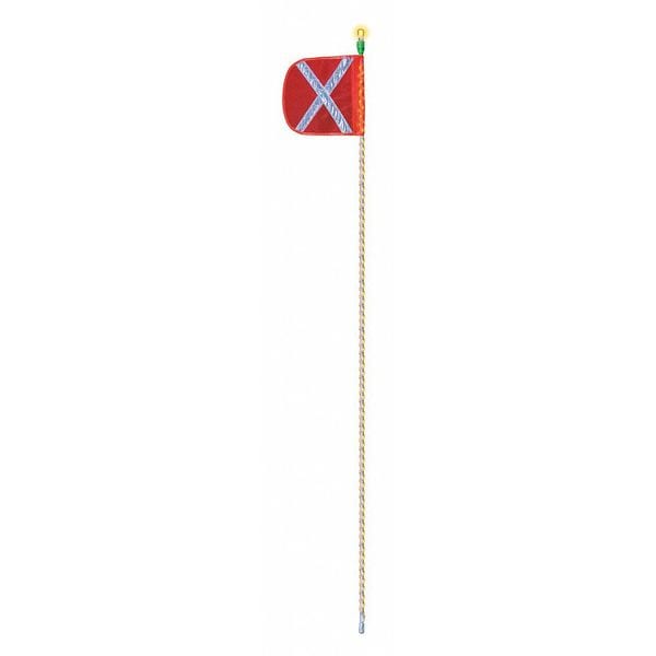 Checkers Warning Whip, 5 ft. H, Green Light Bulb - FSLEDW5OWGF