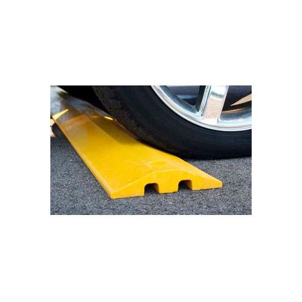 Plastics R Unique Yellow Speed Bump with Cable Protection & Hardware - 96in Long - 21096SBY