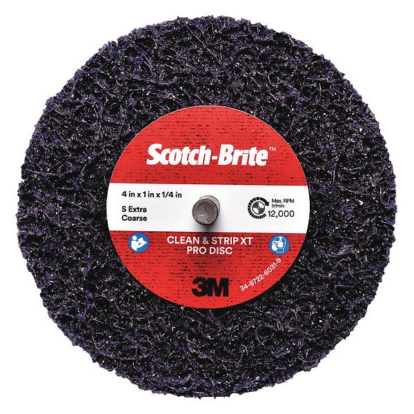 Scotch-Brite 4" dia. Purple 100 grit Extra Coarse Silicon Carbide Quick Change Disc - 61500303500