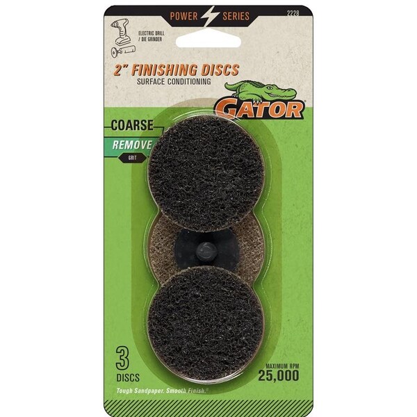 Gator Gator Power 2 in. Zirconia Aluminum Oxide Twist and Lock Surface Conditioning Disc 50 Grit Coarse 3 - 2228