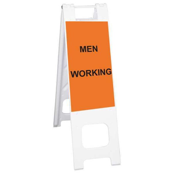 Zoro Select Barricade Sign, Plastic, Engineer, 45 in Height, 3 in Length, 11 lb, White - 150-WHLGK1084-OBEG