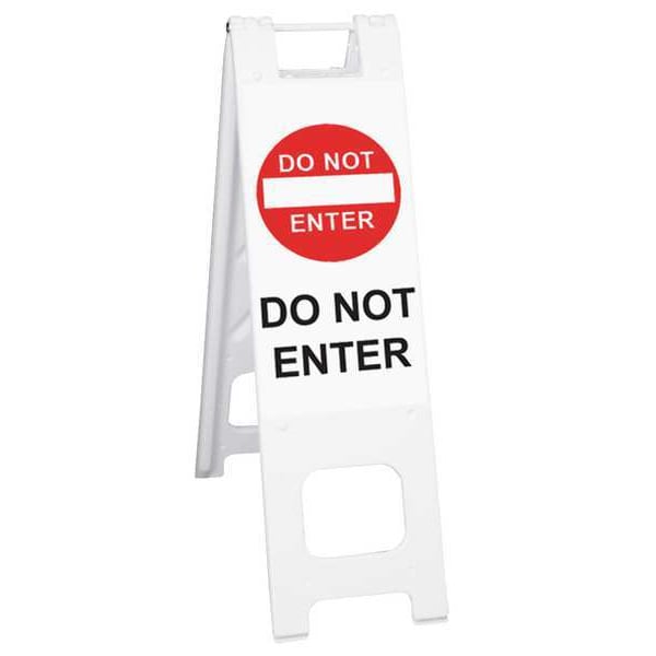 Zoro Select Barricade Sign, Plastic, Engineer, 45 in Height, 3 in Length, 11 lb, White - 150-WHLGK1046-WREG