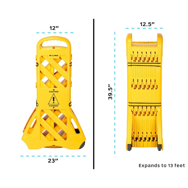 Alpine Industries 13 ft. Expandable Mobile  Safety Barricade Fence System - ALP499-BAR-MK