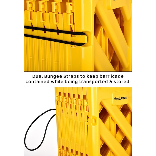 Alpine Industries 13 ft. Expandable Mobile  Safety Barricade Fence System - ALP499-BAR-MK