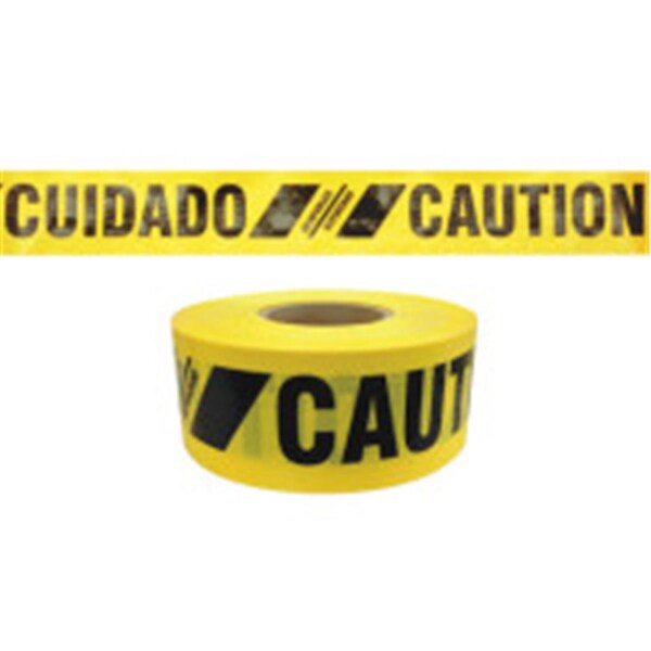 Presco 3 in x 500 ft. Reinforced Barricade Tape - Yellow, Caution - 764-SBR35XY13