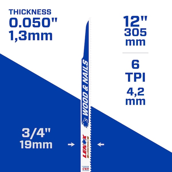 Irwin 12 in L x 6 TPI Bi-Metal - 20495B156R