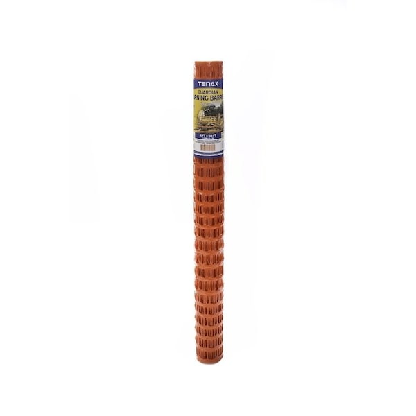 Tenax Guardian Series Visual Barrier, 50 ft L, 134 x 134 in Mesh, Oval Mesh, HDPE, Orange - 82099904