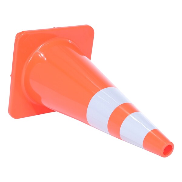 Vestil Standard Duty Traffic Cone, PVC, 27.5 in Height, 14.125 Length, 6, Orange - TC-28-SD-2R