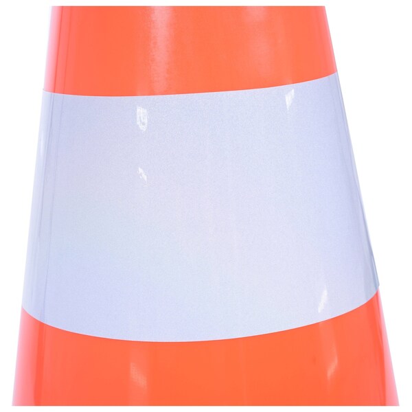 Vestil Standard Duty Traffic Cone, PVC, 27.5 in Height, 14.125 Length, 6, Orange - TC-28-SD-2R