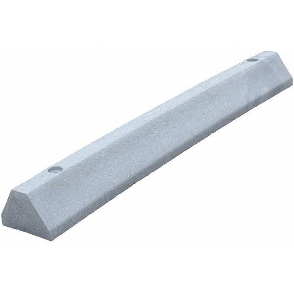 Plastics R Unique Parking Block, Deluxe, 4 ft., Gray, Spikes - D4PBG-SPIKES