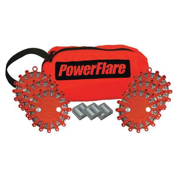 Powerflare LED Road Flare, Orange (Bag), Red (LED), Orange (Shell), 4 in Length - SP6O-R-O