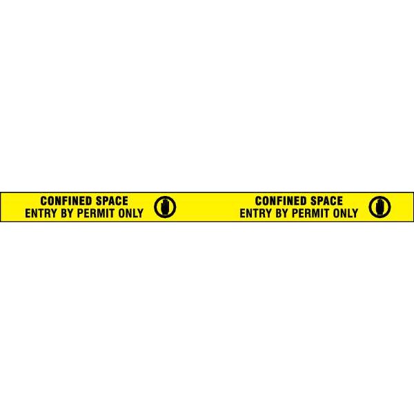 Zoro Select Barricade Tape, Confined Space Entry by Permit Only, Yellow, 3 in Wide x 1,000 ft Length, LDPE - 3 X 1000' 4-M