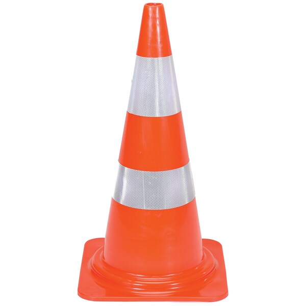 Vestil Heavy Duty Traffic Cone, PVC, 28.125 in Height, 14.75 Length, 10, Orange - TC-28-HD-2R
