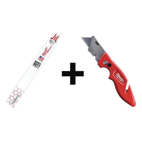 Milwaukee Tool 9" L x Metal Cutting Reciprocating Saw Blade - 48-00-8788, 48-22-1901