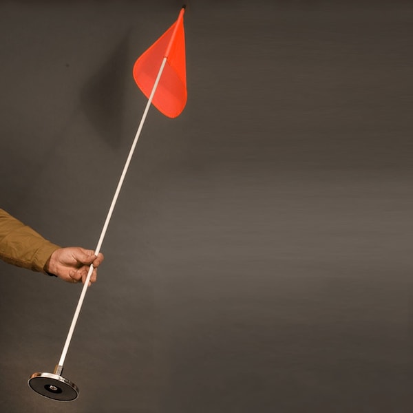 Safetywhips Warning Whip Light Duty Whip with Flag, White Whip, Orange Flag, Yellow Reflective X, 60 Length - LWM05-SXY